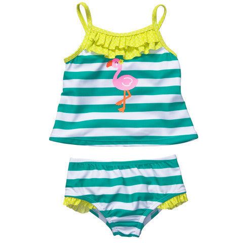 Traje de Baño de 2 Piezas Niña - Flamingo Rayado